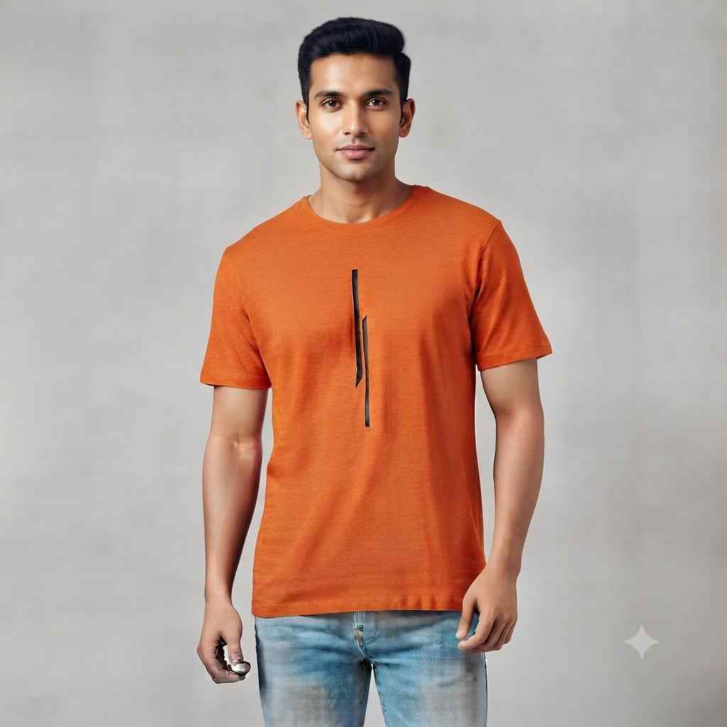 Men’s Orange Printed T-Shirt – Pack of 10